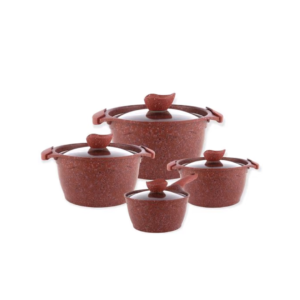 طقم قدور طهي 8 قطع احمرAmer Cook-K797045/8RDG