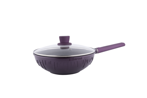 طاوة عميقة مع غطاء زجاجي بنفسجي Amer Cook-K797021/28PR