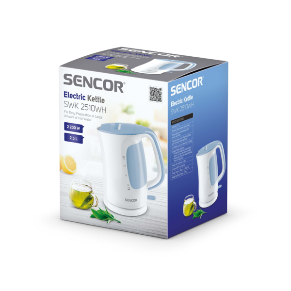 ⁦غلاية ماء سينكور 2.5 لتر ابيض بلاستيك-SWK 2510WH⁩ - الصورة ⁦10⁩