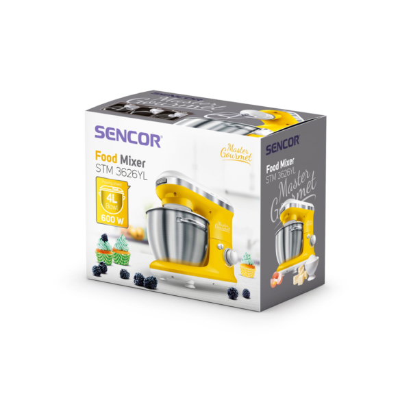 ⁦عجانه ومحضره طعام سينكور 4 لتر 600 وات 6 سرعات اصفر-STM3626YL⁩ - الصورة ⁦4⁩
