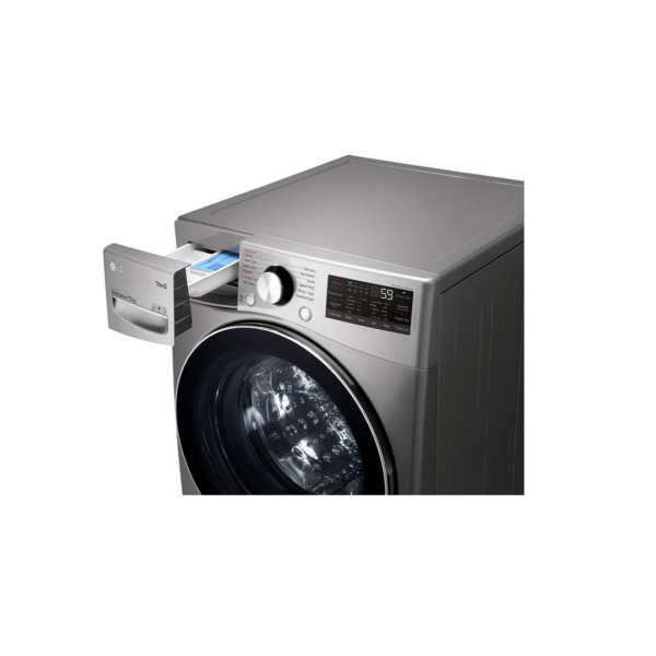 ⁦غسالة اتوماتيك فرنت لود15ك استيل LG-WF1510XMT⁩ - الصورة ⁦6⁩