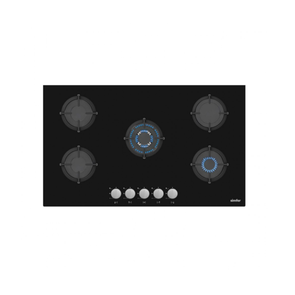 سطح سمفرغاز 90 سم ستيل مفاتيح امامية-SMF-H 9500WGWIM