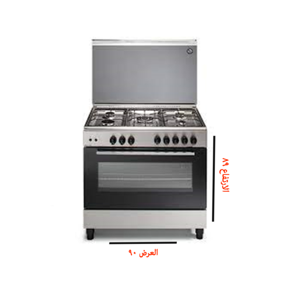 ⁦فرن غاز اي ليف 90*60 5 شعلة ستيل-PR296.50LGX⁩ - الصورة ⁦2⁩