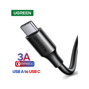 كيبل يوجرين USB-A to USB-C بطول 3 متر نايلون - أسود
