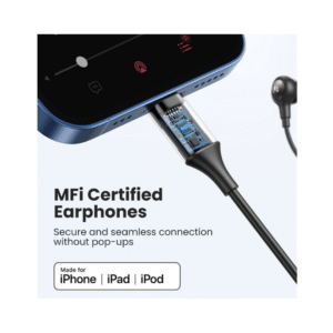 سماعة أذن يوجرين سلكية مع مايكرفون مدمج بوصلة USB-C - أسود