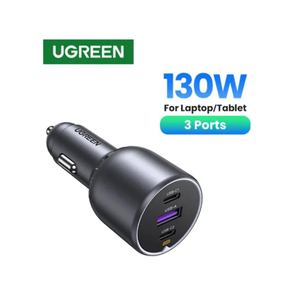⁦شاحن سيارة يوجرين بمنفذين USB-C وبمنفذ USB بقوة 130 واط⁩ - الصورة ⁦8⁩