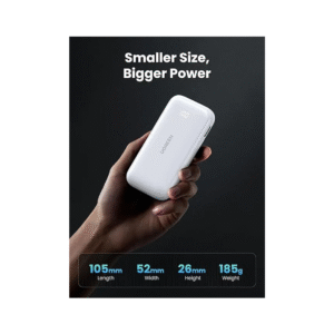 شاحن متنقل بسعة 10000MAH بقوة 30W مع شاشة رقمية بتقنية Nexode - من يوجرين - ابيض
