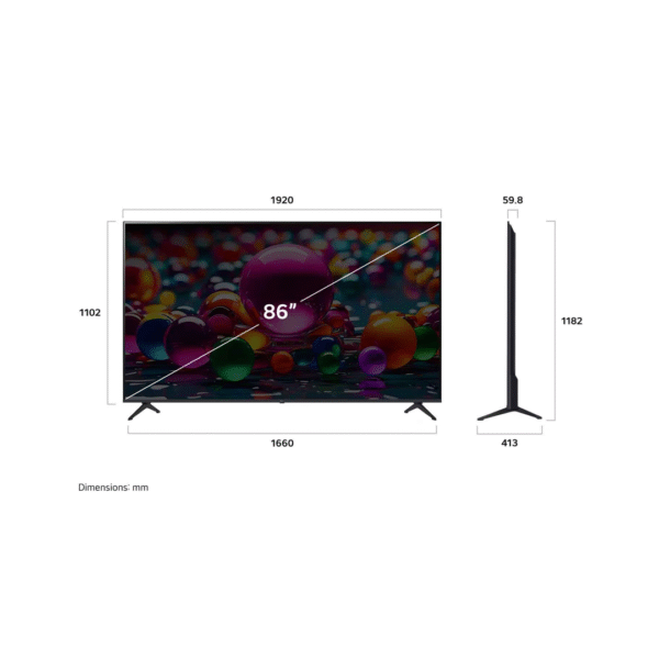 ⁦LG UHD AI UA85 4K الذكي مقاس 86 بوصة، مزود بجهاز تحكم-86UA85006LA⁩ - الصورة ⁦4⁩