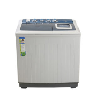 KTTW12D-غسالة كالفيناتور حوضين 12ك - أبيض/رمادي