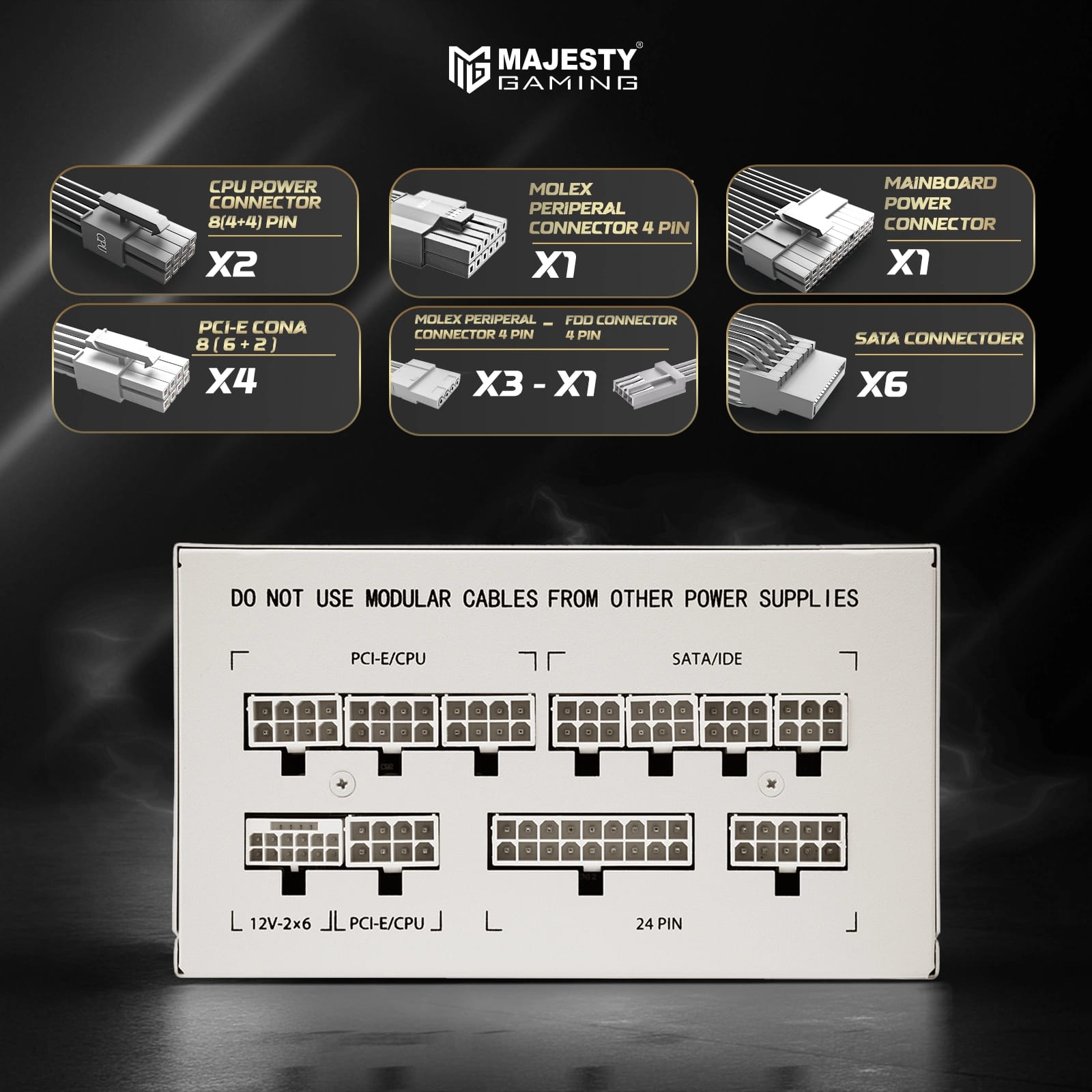 مزود الطاقه ماجستي 850 واط ذهبي ماجيستي – معياري بالكامل – ATX 3.1 وPCIe 5.1 – يدعم RTX 50 – مكثفات يابانية 105° – كفاءة 80+ Gold - و Z.17705672282208781