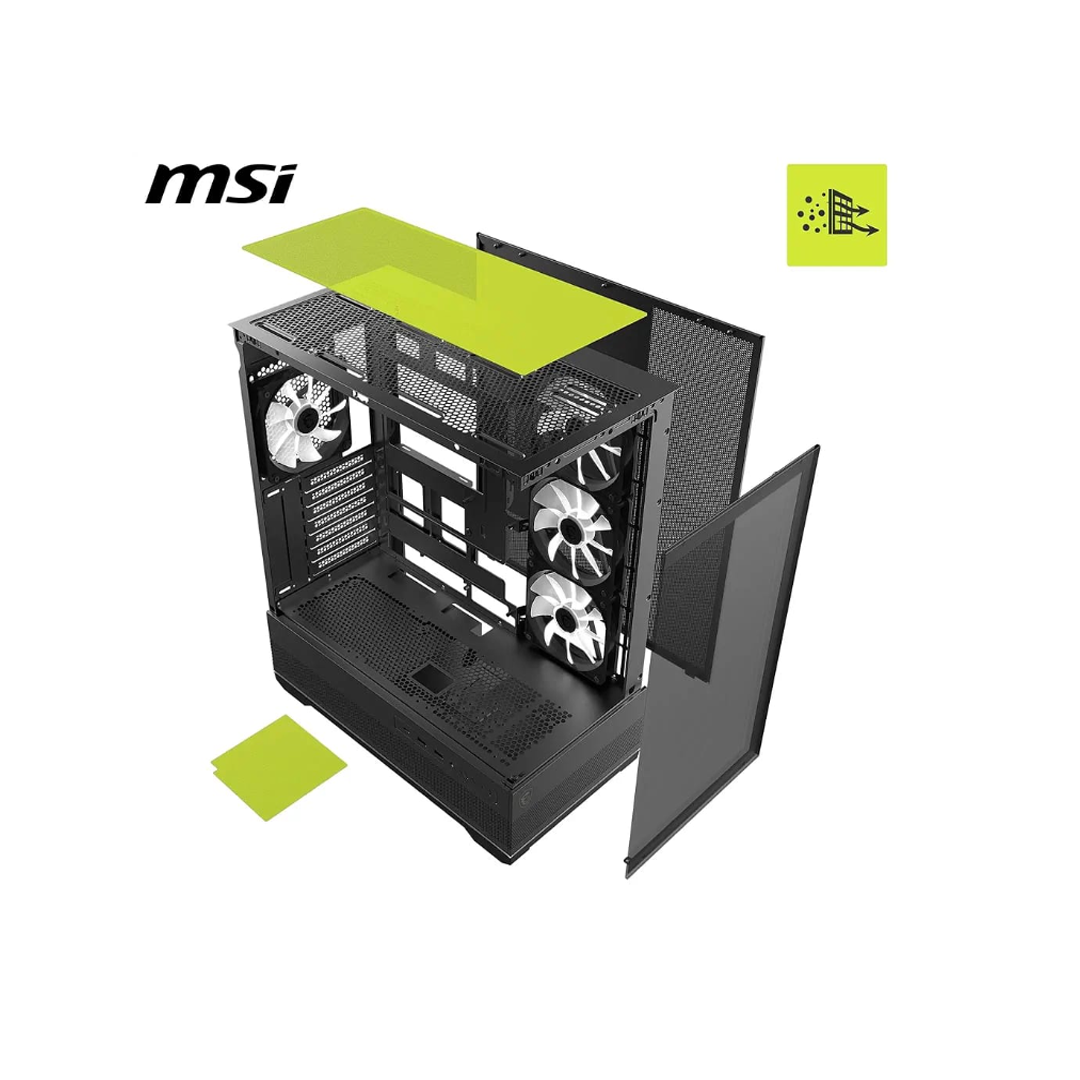 صندوق كمبيوتر لون اسود MSI MAG PANO 110R PZ MID TOWER ATX Z.17686676112362115