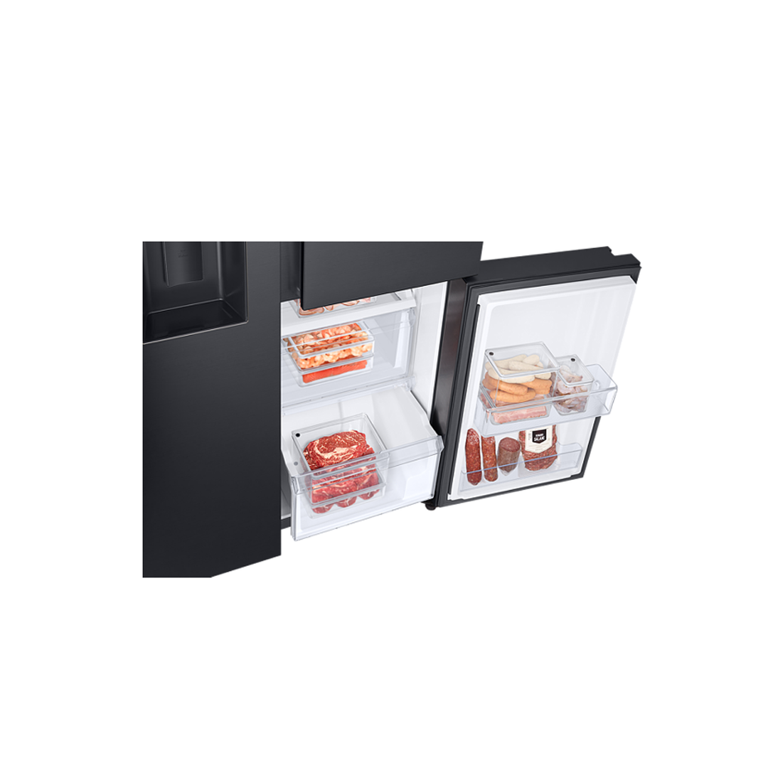 SBS ثلاجة سامسونج ثلاث ابواب اسود 602 لتر-RS65R5691B4C