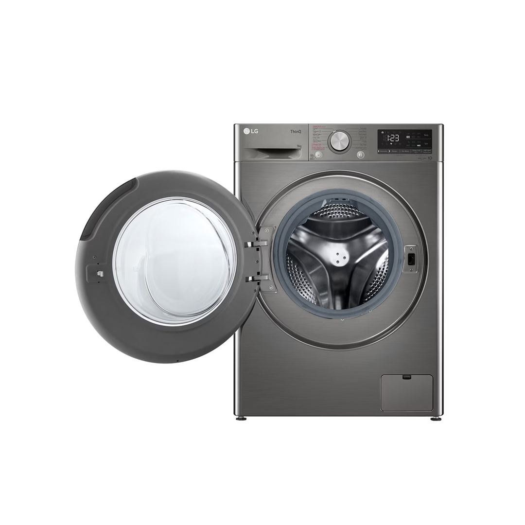 غسالة ال جي اتوماتيك فتحة أمامية 9ك فضي -WFB0914XM