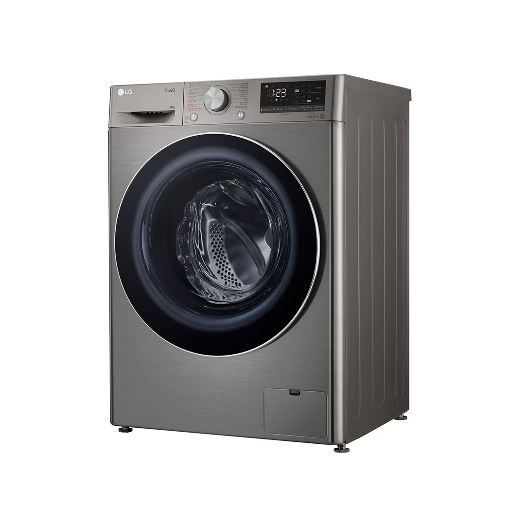 غسالة ال جي اتوماتيك فتحة أمامية 9ك فضي -WFB0914XM