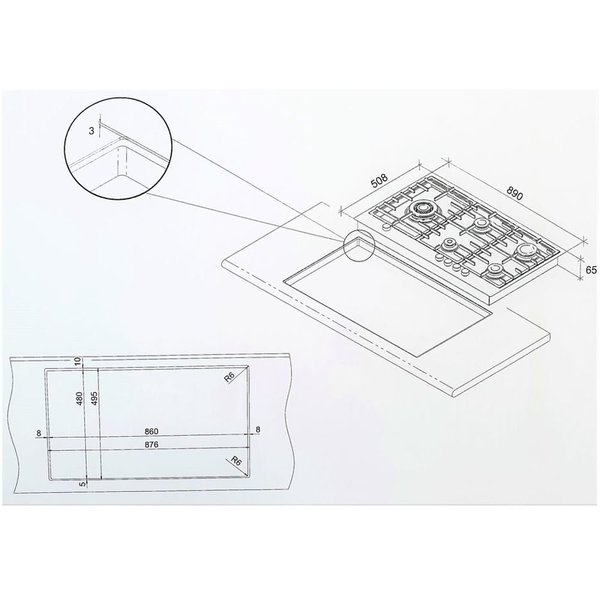 سطح بوماتيك 90سم بلت ان غاز 5عين