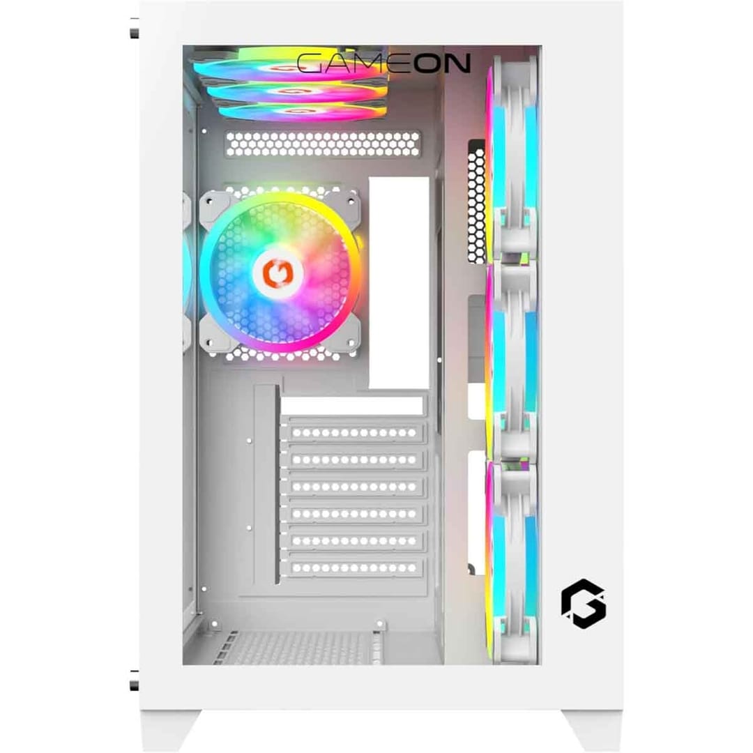 صندوق كمبيوتر GAMEON EMPEROR ARTIC MID TOWER GAMING CASE -لون ابيض - Z.17686592765132797