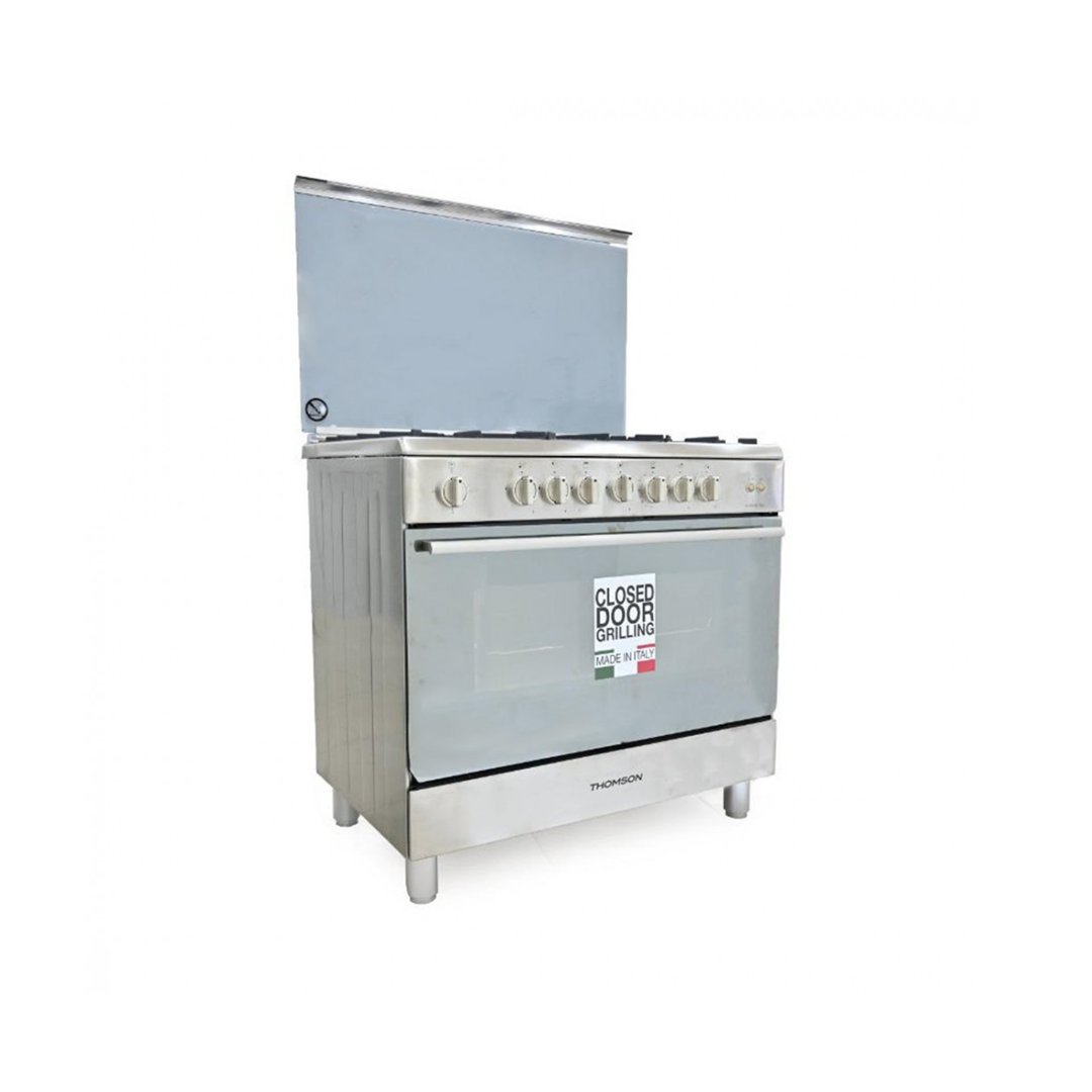 فرن غاز 5 عيون اسود طومسون ايطالي 90*60 ستيل امان كامل T95BBGSB/FS