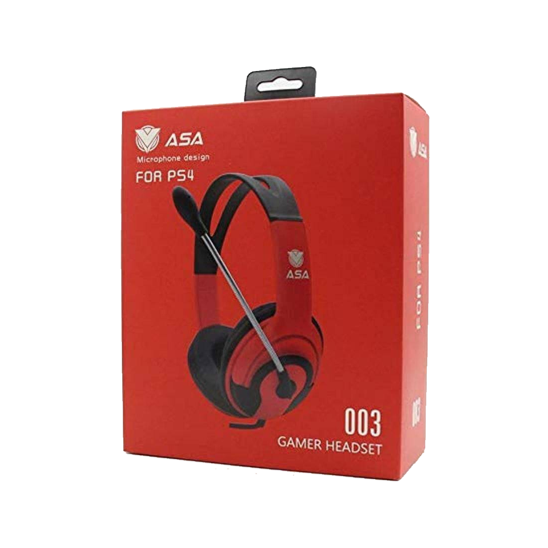 بميكروفون للبلايستيشن والكمبيوتر-أحمر ASA-003 سماعة ألعاب سلكية -Z.22327.4260751999999881174
