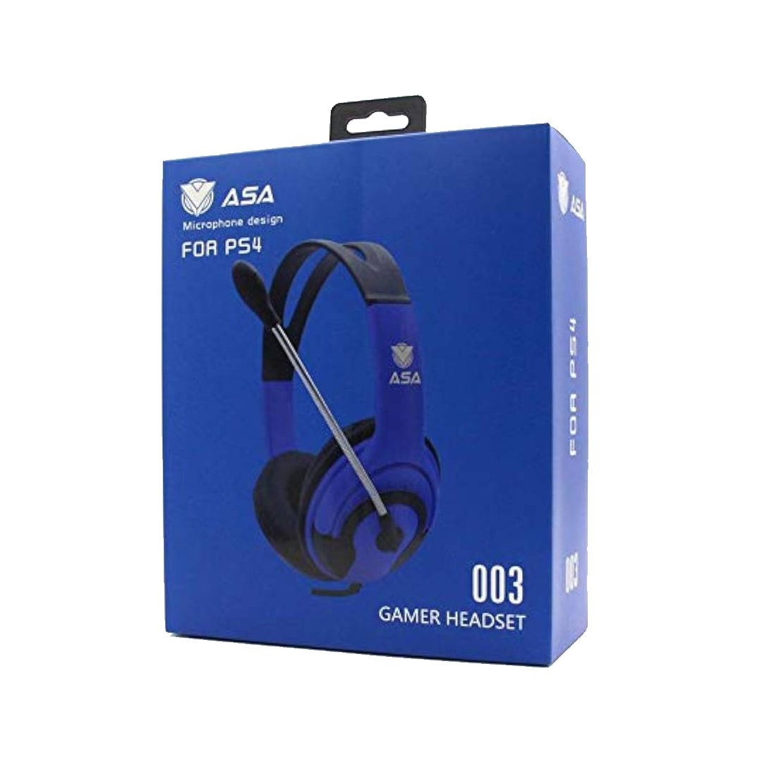 بميكروفون للبلايستيشن والكمبيوتر-أزرقASA-003 سماعة ألعاب سلكية-Z.22327.4260751999999881907
