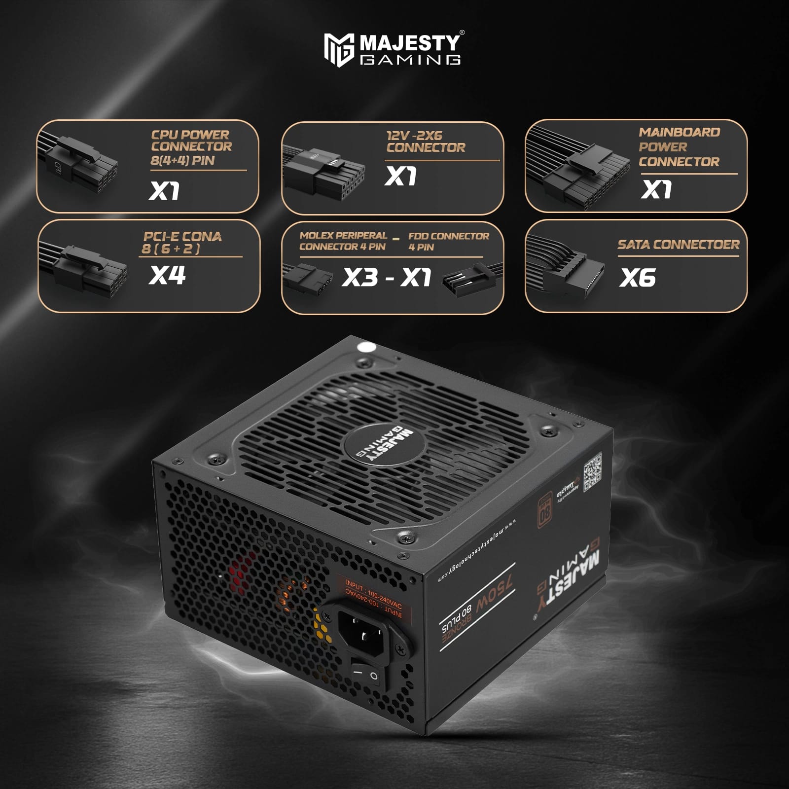 مزود الطاقة ماجيستي 750 واط برونز – غير معياري – يدعم RTX 50 _متوافق مع ATX 3.0 وPCIe 5.0 _ كفاءة 80+ Bronze - و Z.17705659936536038