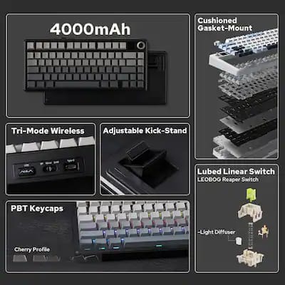 لوحة مفاتيح الألعاب اللاسلكية AULA F75 MAX RGB - Z.17692722427860277