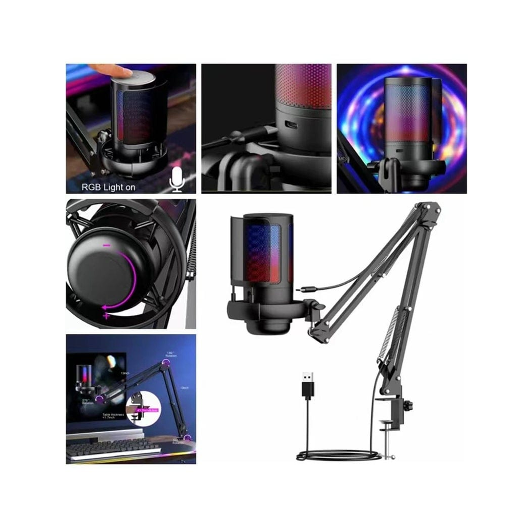 مايك القيمينق MIC-A10 مع ستاند من شركة العب AL3B -اسود