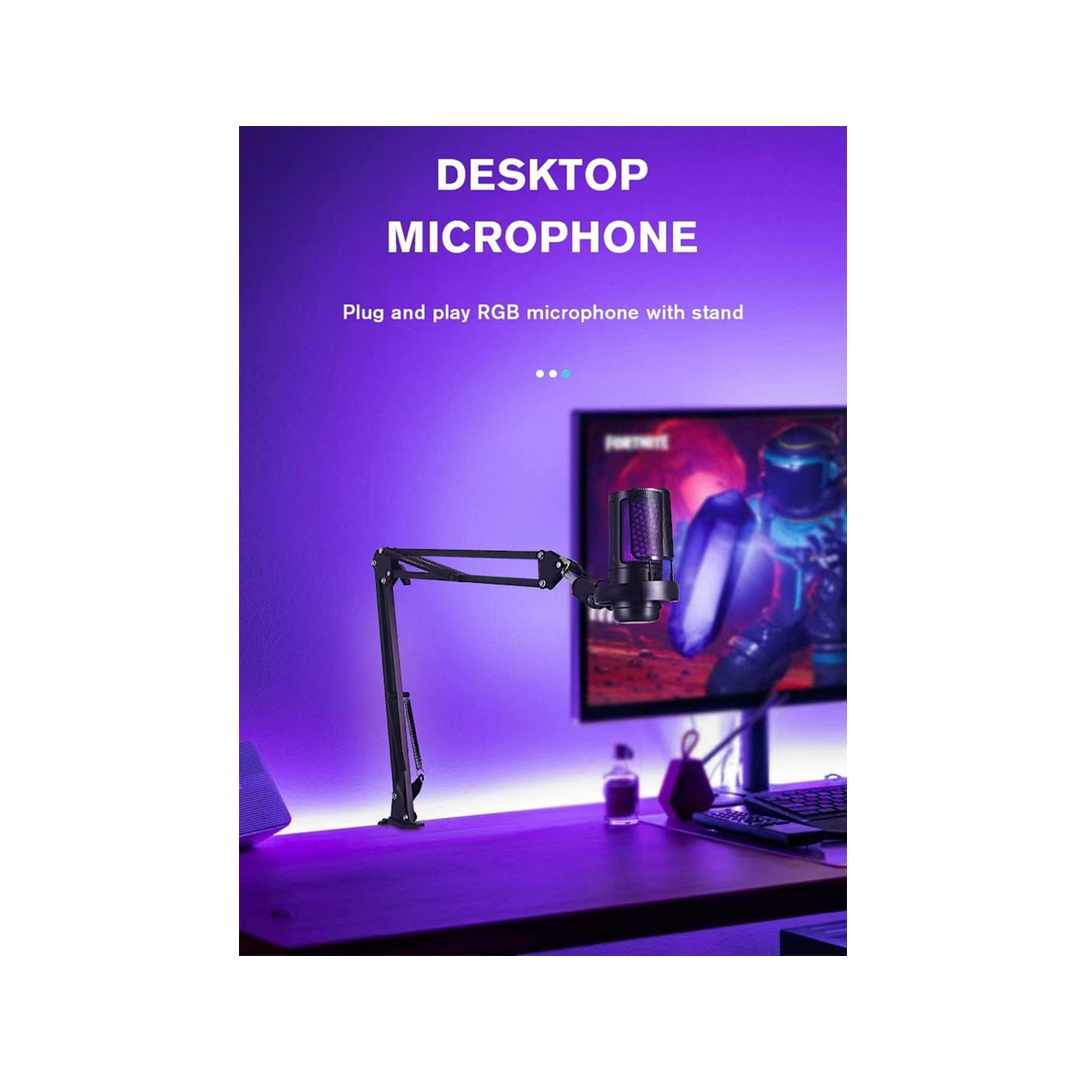 مايك القيمينق MIC-A10 مع ستاند من شركة العب AL3B -اسود