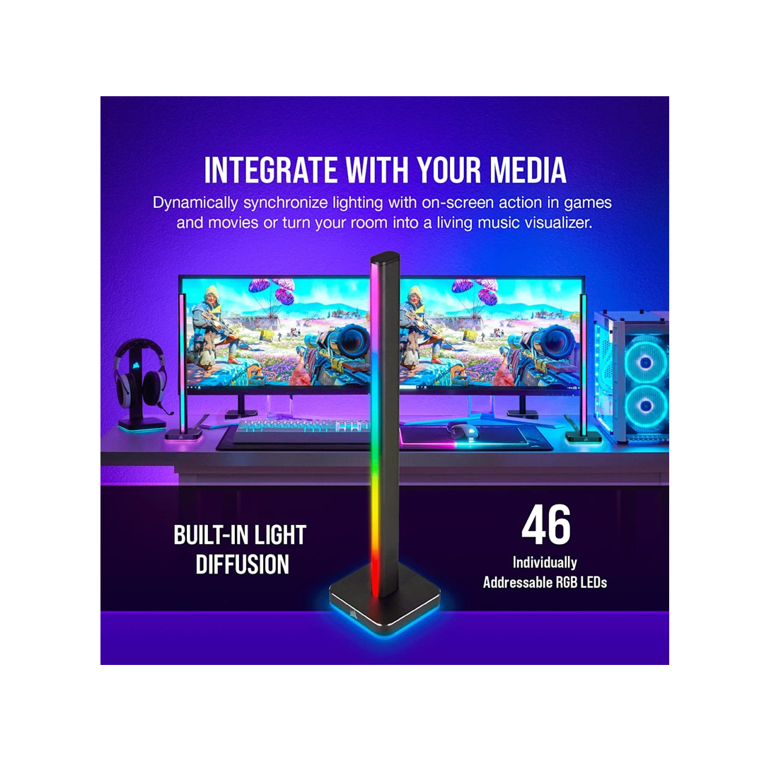 مجموعة التوسعة لأبراج الإضاءة الذكية CORSAIR iCUE LT100 (Expansion Kit).