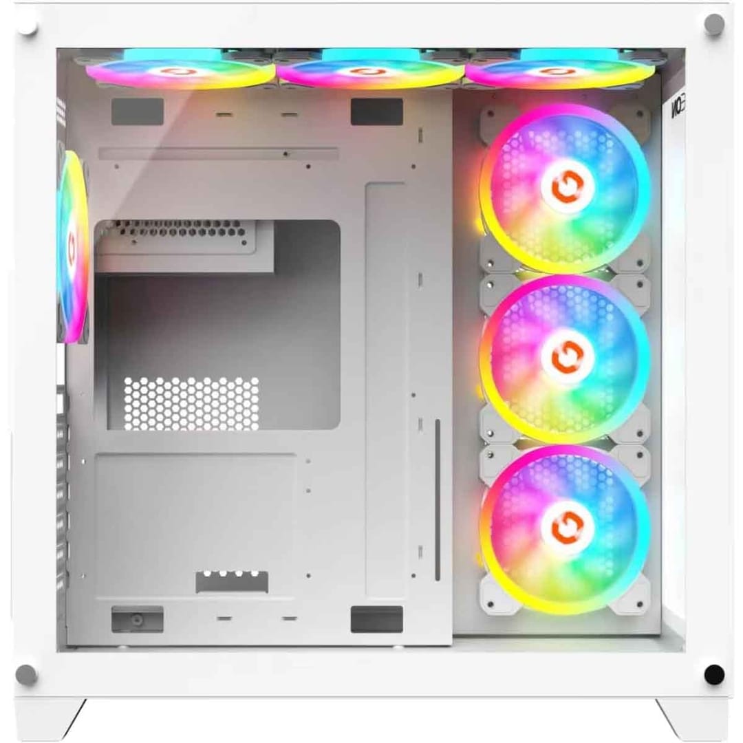 صندوق كمبيوتر GAMEON EMPEROR ARTIC MID TOWER GAMING CASE -لون ابيض - Z.17686592765132797