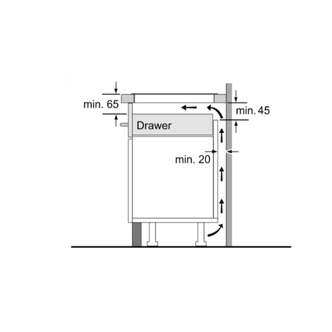 سطح كهربائي مدمج بوش منفولاذ مقاوم للصدأاسود