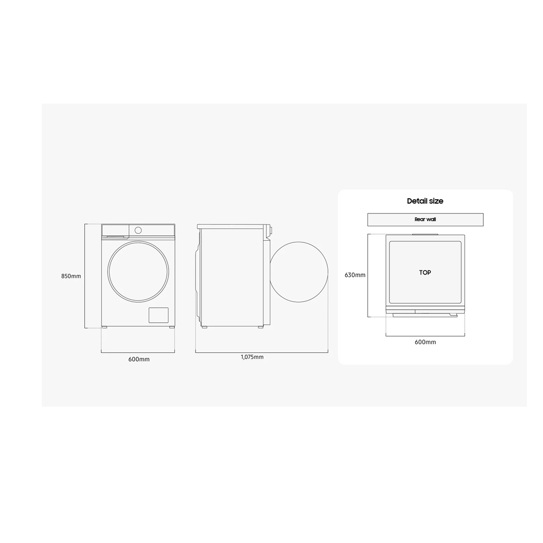 غسالة سامسونج أتوماتيكية 9 كيلو تعبئة أمامية-WW90DB8U94GBYL