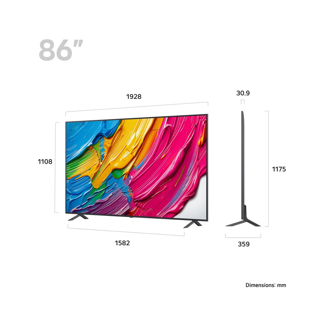 تلفزيون LG الذكي 86 بوصة QNED AI QNED80 4K مع جهاز تحك-86QNED80A6A