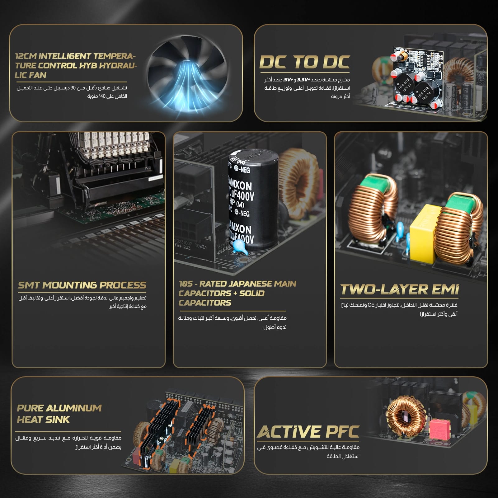 مزود الطاقه ماجستي 850 واط ذهبي ماجيستي – معياري بالكامل – ATX 3.1 وPCIe 5.1 – يدعم RTX 50 – مكثفات يابانية 105° – كفاءة 80+ Gold - و Z.17705672282208781