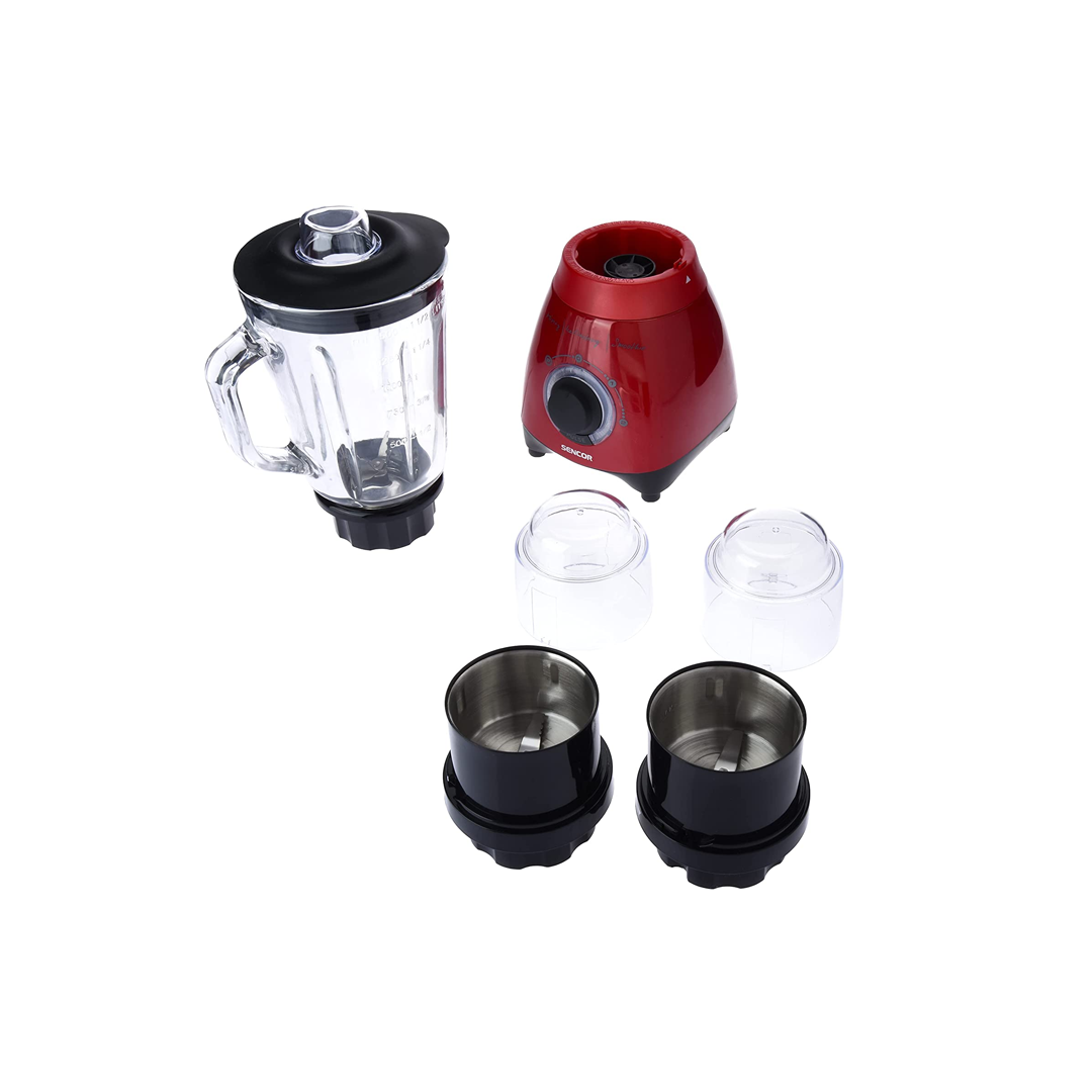 خلاط سينكور زجاج احمر 500 واط 1.5لتر