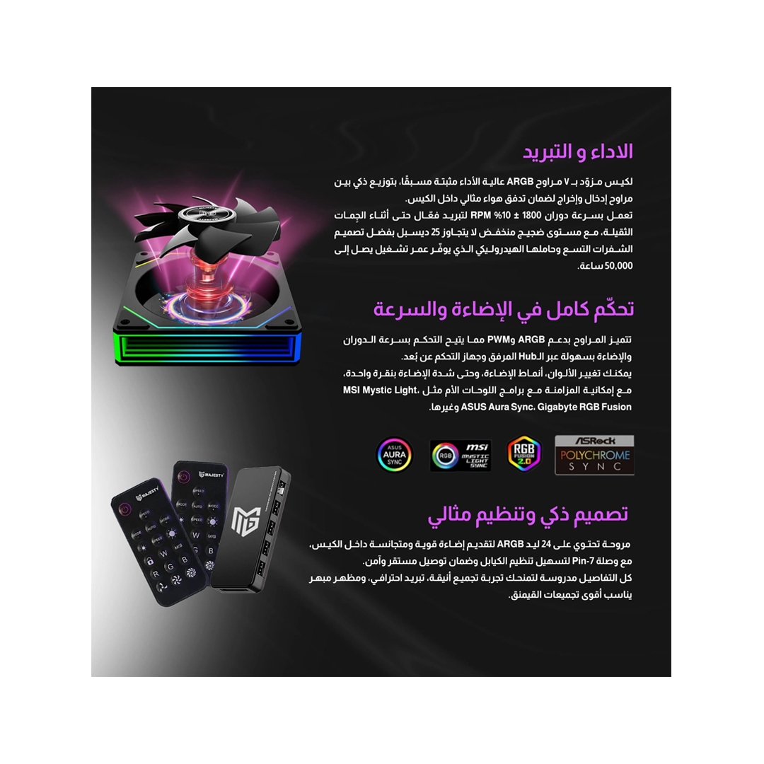 صندوق كمبيوتر MAJESTY X SPACE PLUS MID TOWER -اسود - Z.17710868762365174