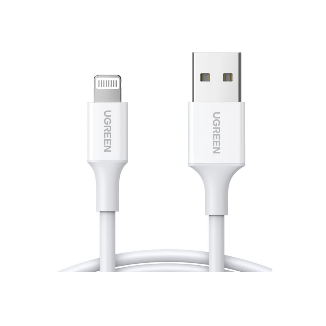 سلك شاحن معتمد من ابل يوجرين USB إلى آيفون بطول 2 م - أبيض-Z.22327.17451607101472394