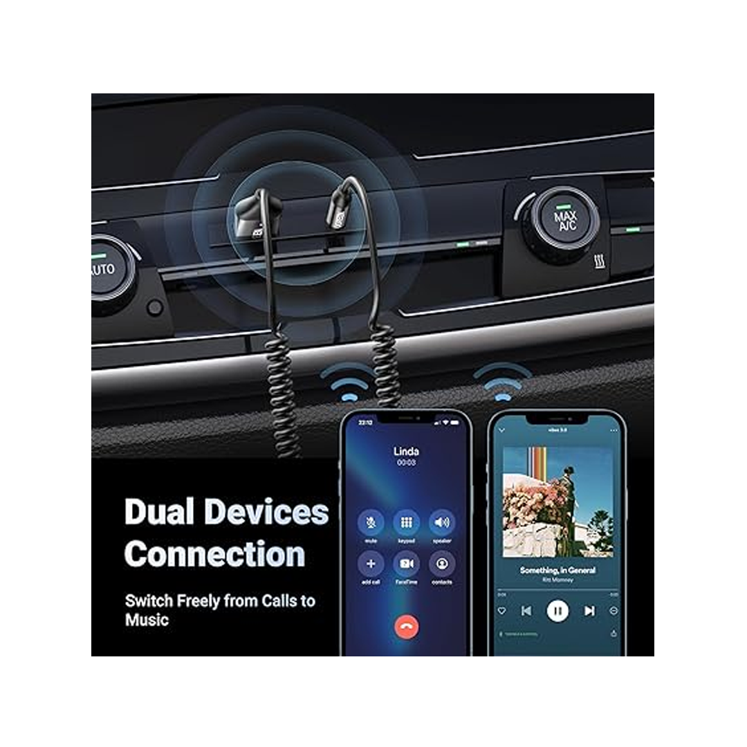 جهاز استقبال بلوتوث للسيارة بمدخل AUX من يوجرين - اسود