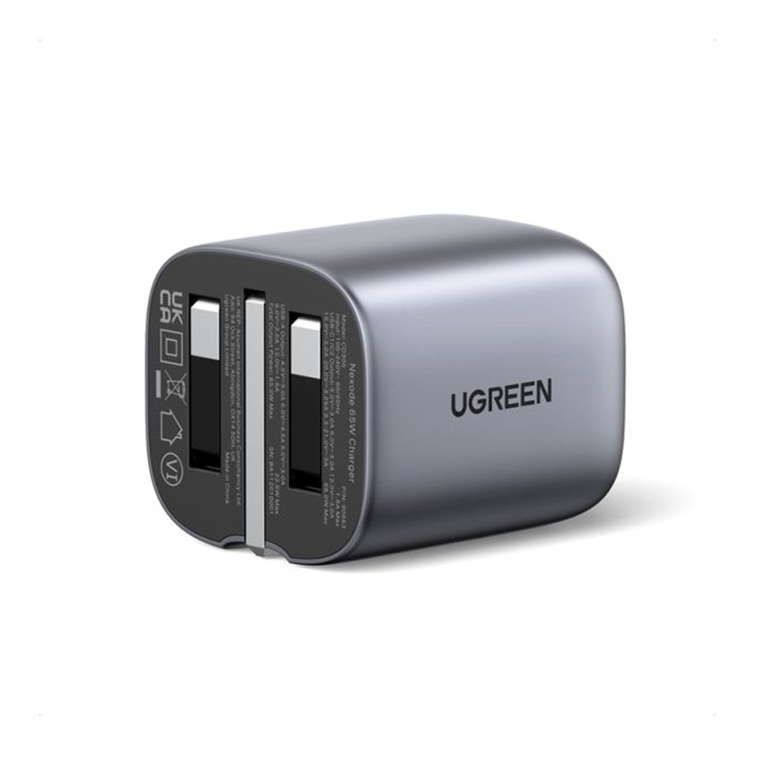 شاحن جداري يوجرين نكسود بمنفذين PD وبمنفذ USB بتقنية GaN وبقوة 65 واط-Z.22327.17452443407430615