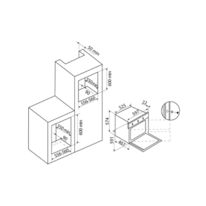 فرن جليم بلت-إن غاز، 59.7سم، 5 وظائف