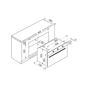 فرن جليم بلت-إن غاز، شواية غاز، 89.5سم