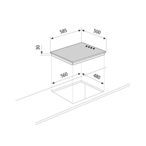 سطح جليم بلت-إن، 58.5سم، 4عيون