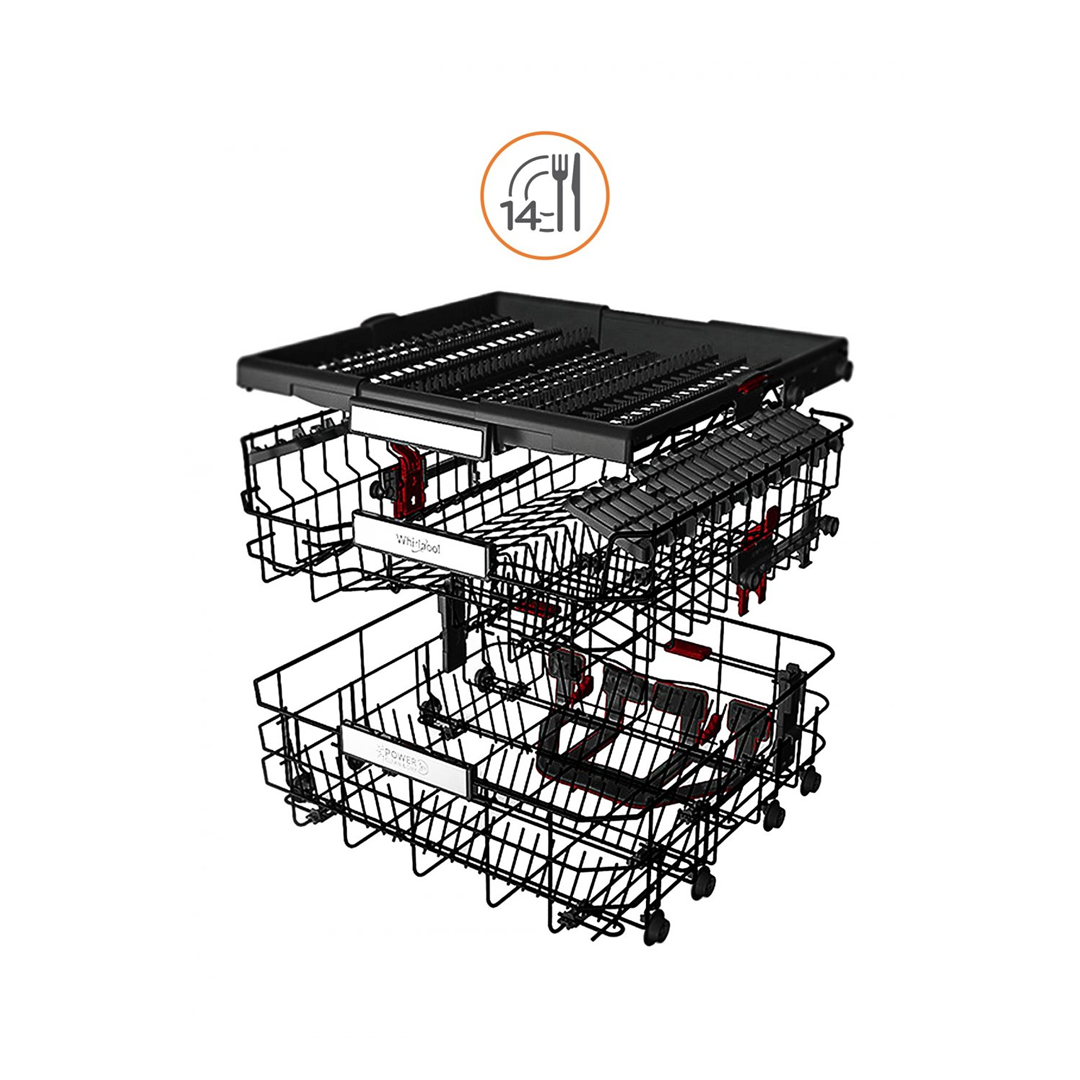 غسالة صحون ويرلبول 10 برامج، 3 رفوف، 14طقم-WFO3T123PL