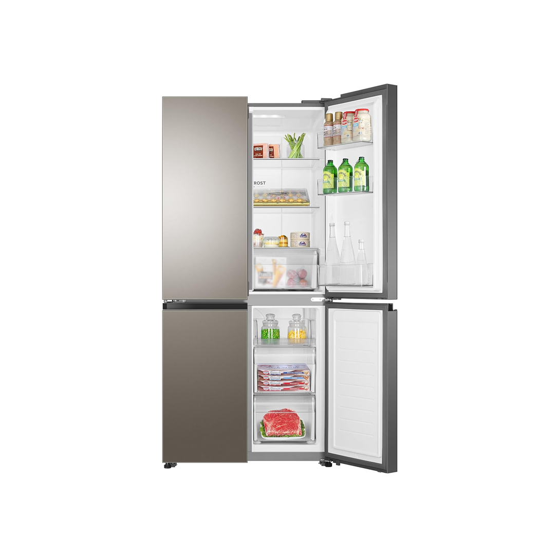 ثلاجة هاير دولاب 4ابواب 440لتر اسود زجاج-HRF-500GG