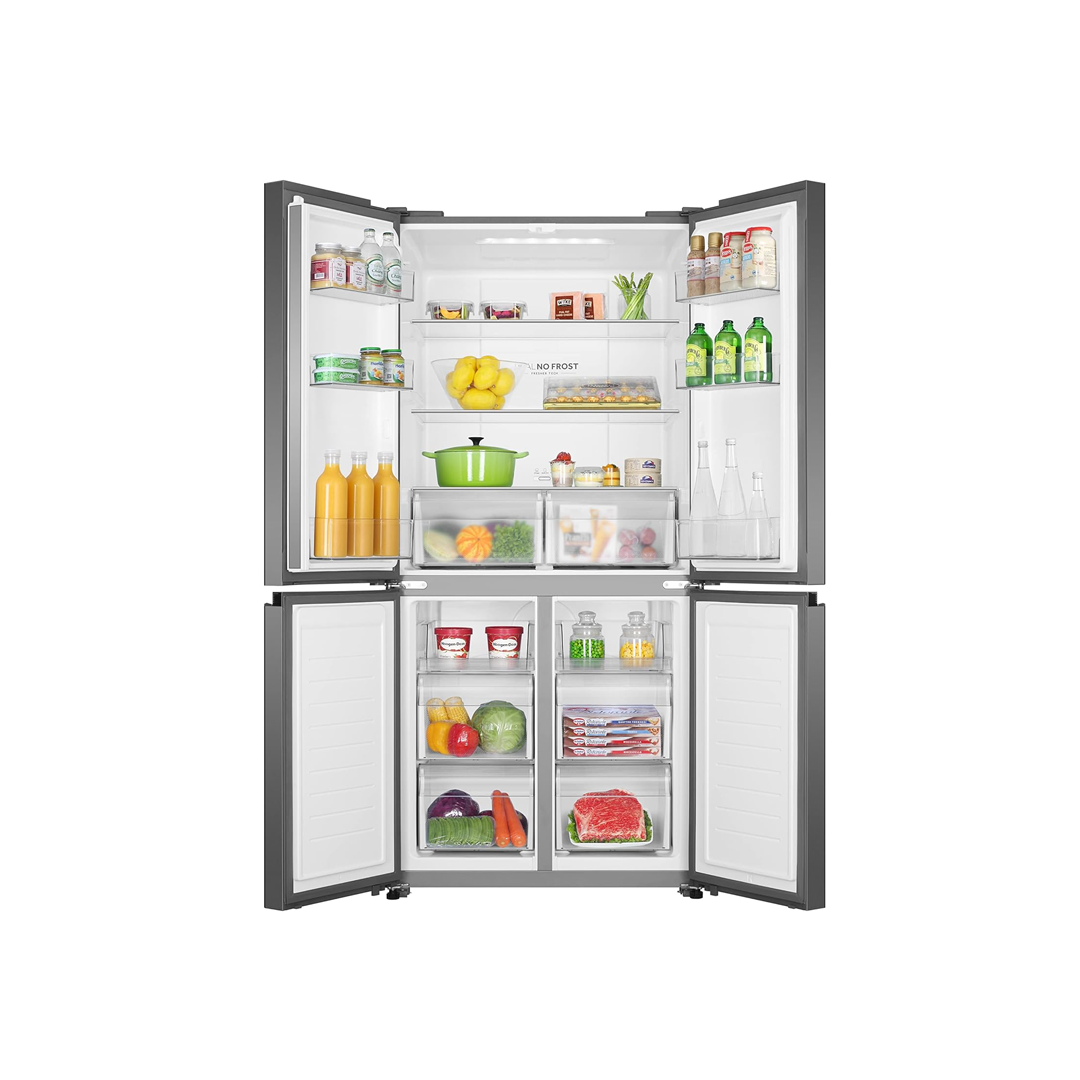 ثلاجة هاير دولاب 4ابواب 440لتر اسود زجاج-HRF-500GG