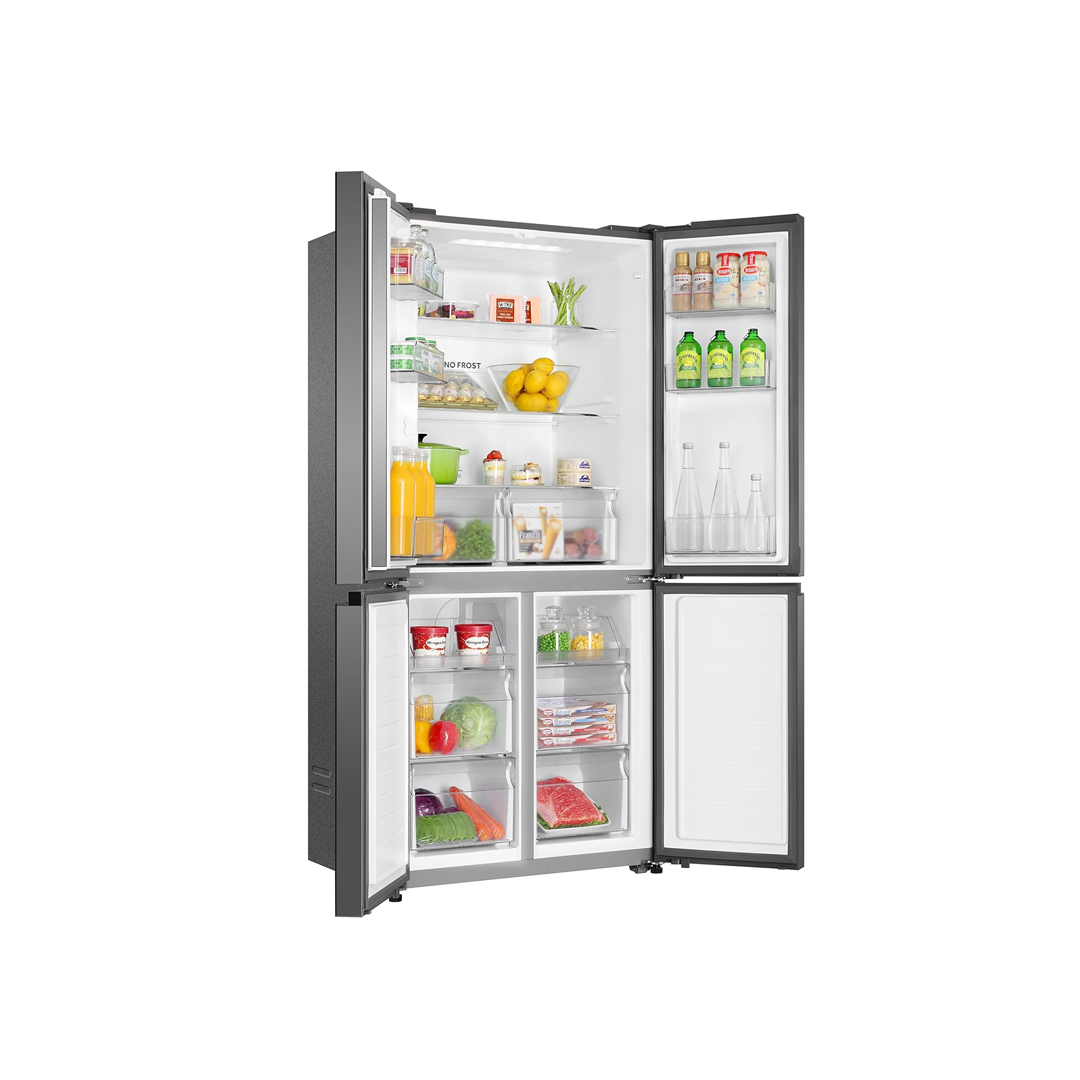 ثلاجة هاير دولاب 4ابواب 440لتر اسود زجاج-HRF-500GG
