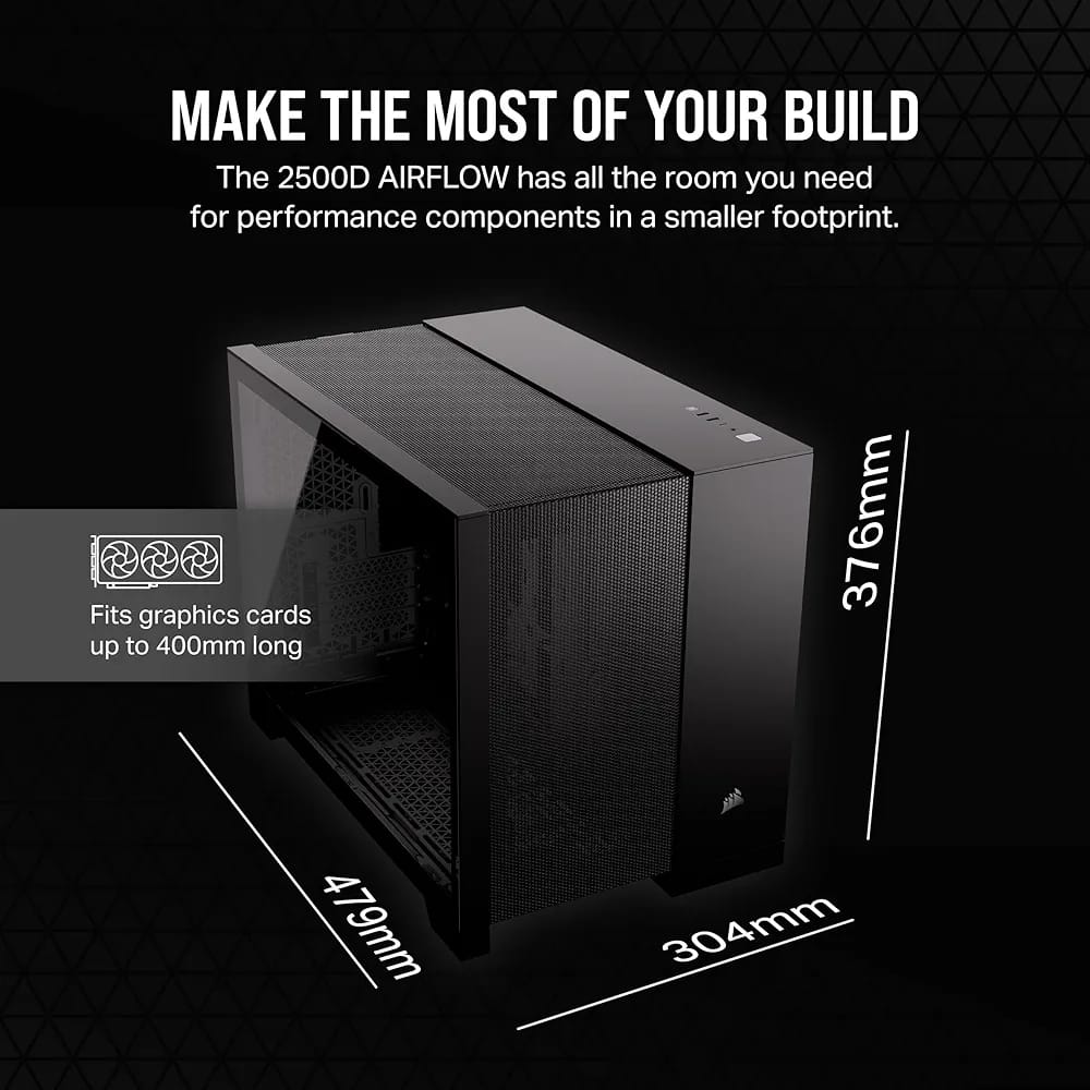 صندوق كمبيوتر CORSEIR 2500D SERIES BTF) ZERO PROJECT) MID ATX- -لون اسود Z.17671122429038591