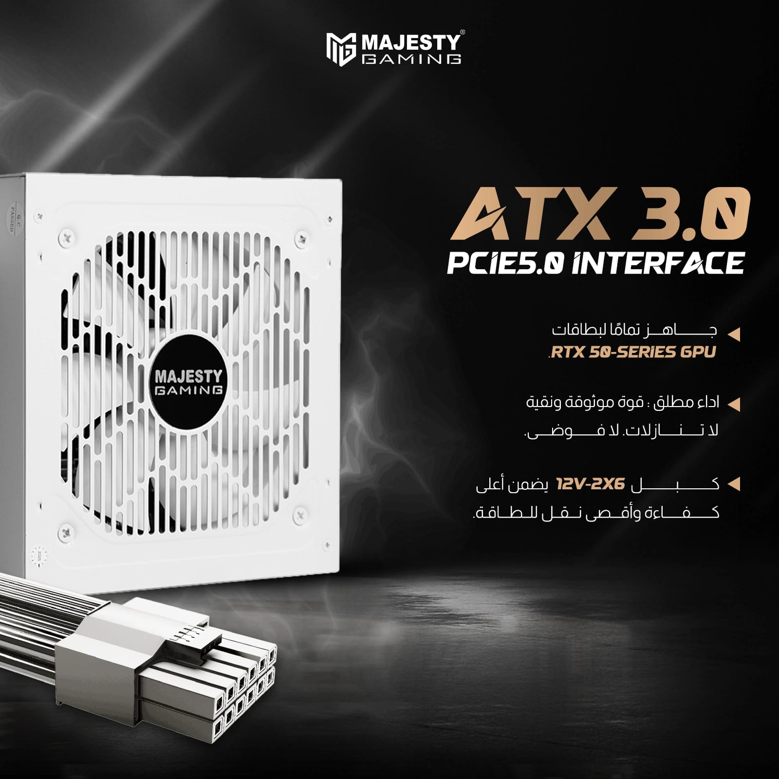 مزود الطاقة ماجيستي 750 واط برونز – غير معياري – يدعم RTX 50 _متوافق مع ATX 3.0 وPCIe 5.0 _ كفاءة 80+ Bronze - و Z.17705670197839878