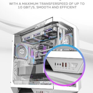 صندوق كمبيوتر DARKFLASH ARCEE DY470 LUXURY PC CASE لون ابيض -Z.17686629639924471
