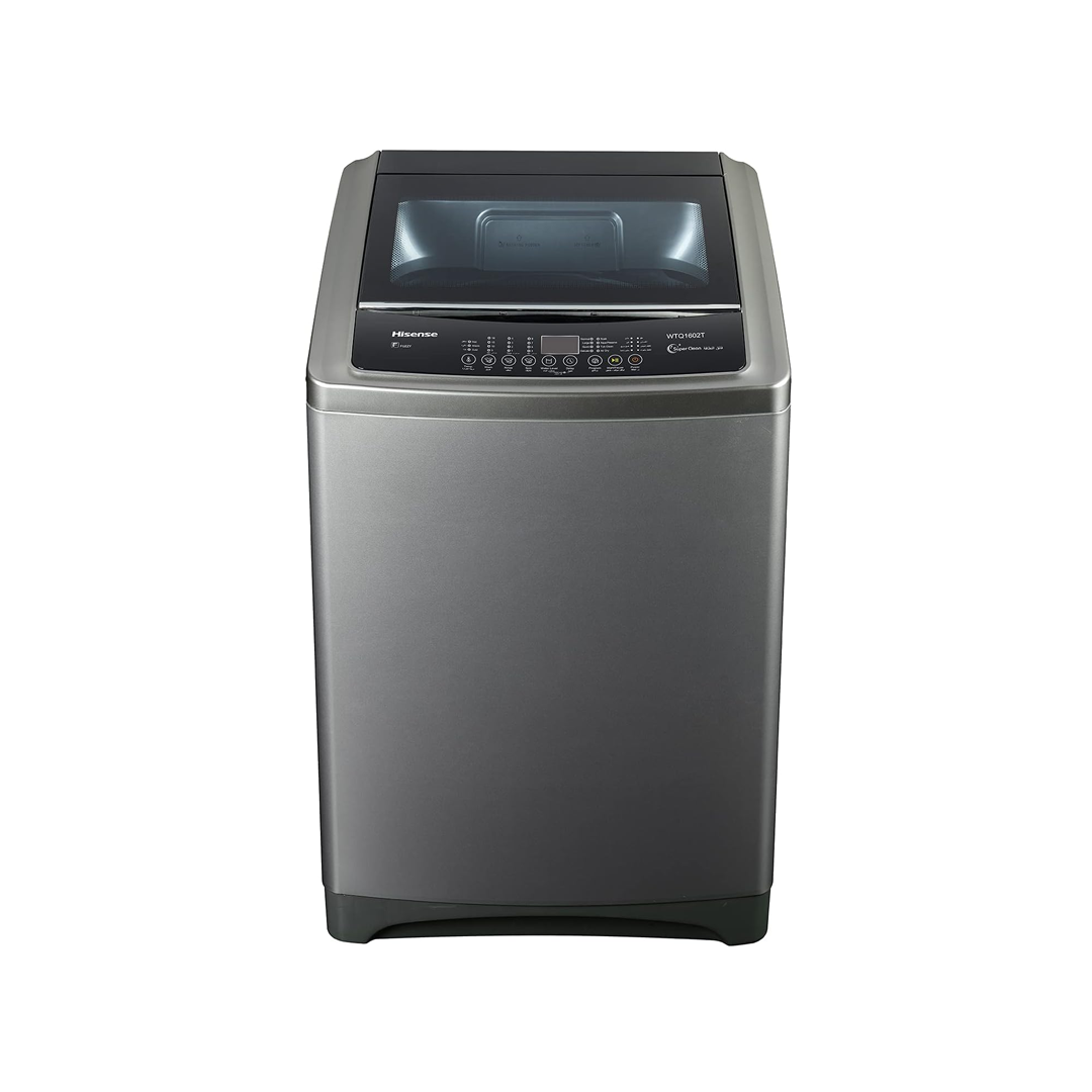 غسالة هايسنس اتوماتيك فتحة علوية، 8 ك فضي