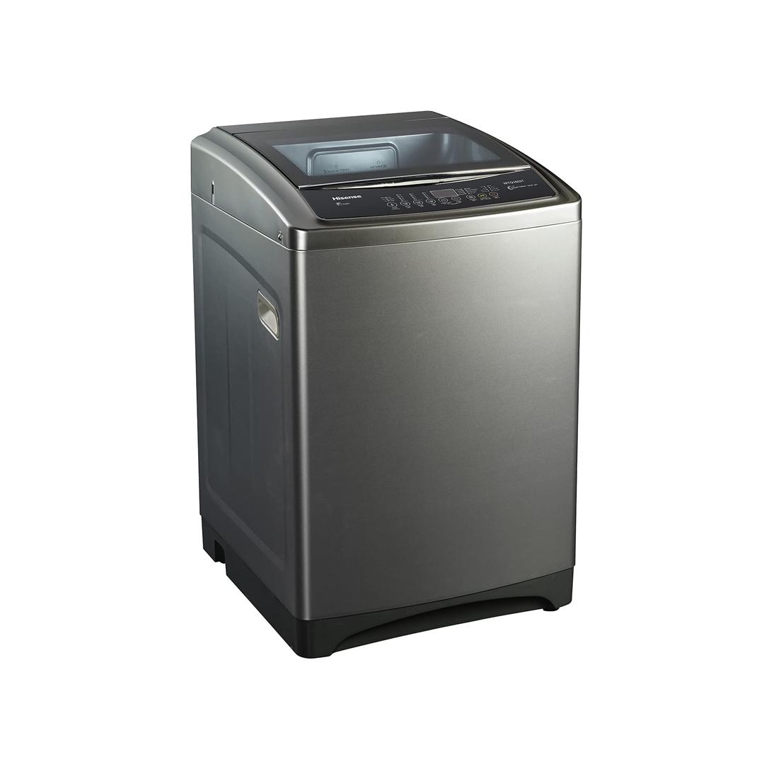 غسالة هايسنس اتوماتيك فتحة علوية، 8 ك فضي